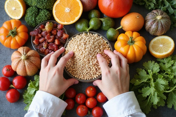 Osoba zarządzająca zdrowiem za pomocą zdrowej żywności
