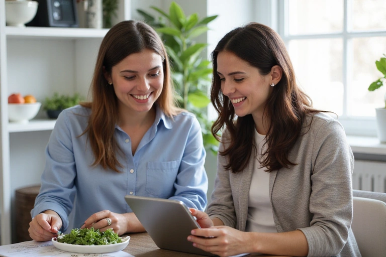 Dietetyk omawiający plan żywieniowy z klientem